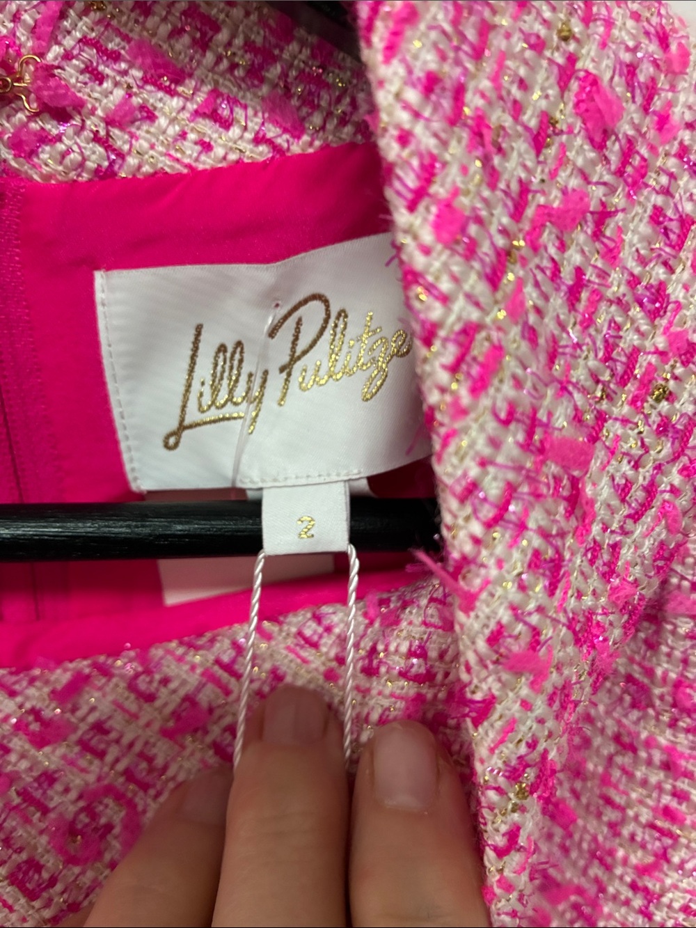 Lilly Pulitzer NWT Pink Tweed Short Sleeve Shift Dress - Picture 3 of 7